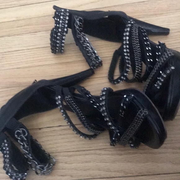 Black leather sandals - Picture 4 of 15